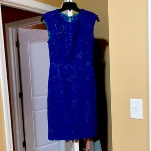 Blue and green lace dress